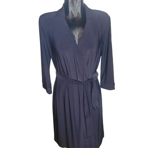 Nic+Zoe Black Wrap Front Mid-length Dress M